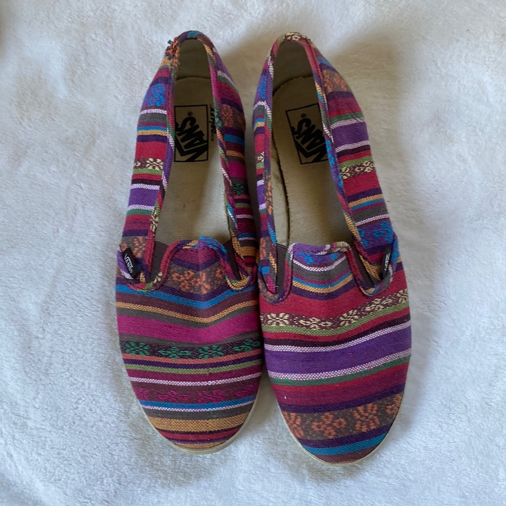 Vans Guate Stripe Slip On Lo Pro Shoes, Size W10 M8.5